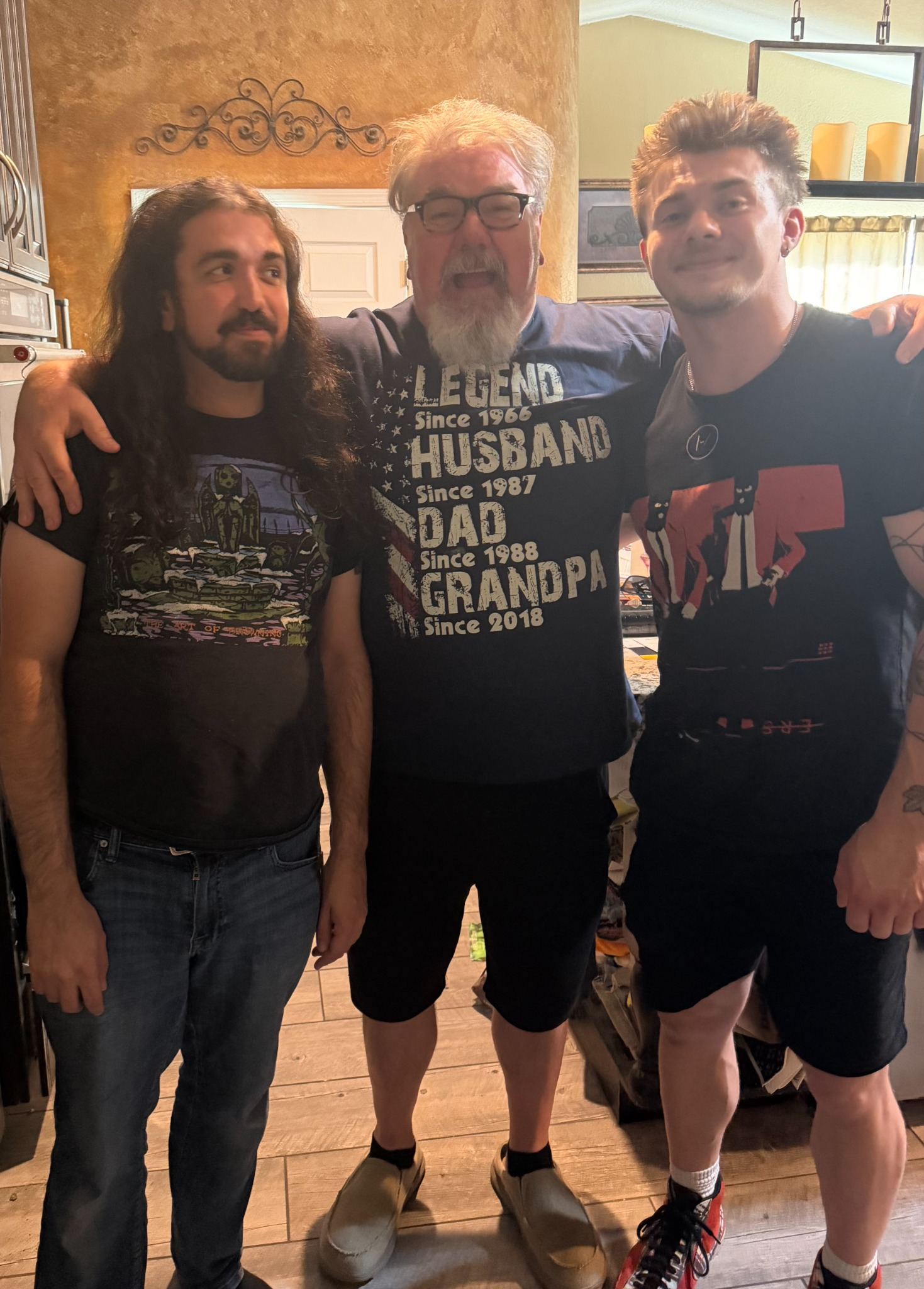 Joseph Ball with his father and brother